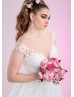 Beaded Lace Tulle Plus Size Ivory Wedding Dress